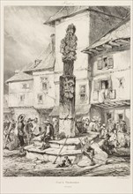 Croix de Chaudesaigues, Voyages pittoresques et romantiques dans l'ancienne France, Engelmann, G., Godefroy, 1788-1839, Isabey