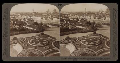 Florence and the Arno northwest from San Miniato, Stereographic views of Italy, Underwood and Underwood, Underwood, Bert, 1862