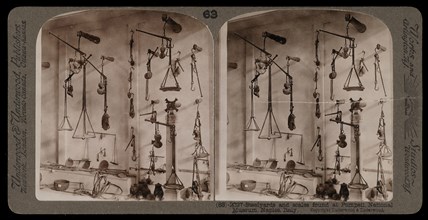 Steelyards and scales found at Pompeii, Stereographic views of Italy, Underwood and Underwood, Underwood, Bert, 1862-1943