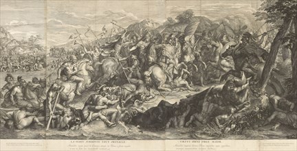 Crossing of the Granicus, Battles of Alexander, Audran, Gérard, 1640-1703, Le Brun, Charles, 1619-1690, Etching, engraving