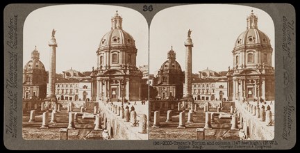 Rome, Trajan's forum and column, Rome, Stereographic views of Italy, Underwood and Underwood, Underwood, Bert, 1862-1943