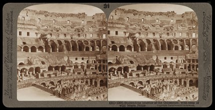 Rome, Colosseum, Rome, Stereographic views of Italy, Underwood and Underwood, Underwood, Bert, 1862-1943, stereograph: gelatin