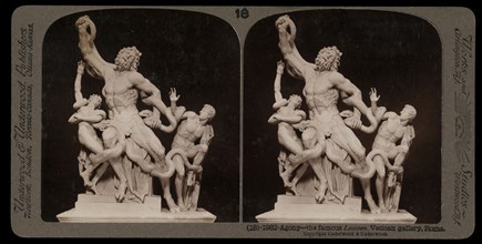 Agony, the famous Lacoon, Vatican gallery, Rome, Stereographic views of Italy, Underwood and Underwood, Underwood, Bert, 1862