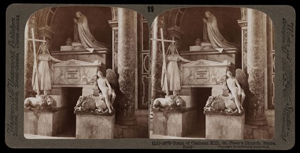 St. Peter's, Tomb of Clement XIII, St. Peter's, Stereographic views of Italy, Underwood and Underwood, Underwood, Bert, 1862
