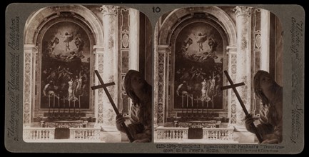 Mosaic copy of Raphael's Transfiguration in St. Peter's, Stereographic views of Italy, Underwood and Underwood, Underwood, Bert