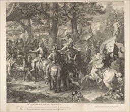 Alexander and Porus: detail, Battles of Alexander, Audran, Gérard, 1640-1703, Le Brun, Charles, 1619-1690, Etching, engraving
