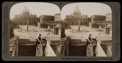 St. Peter's Church and the Vatican, Stereographic views of Italy, Underwood and Underwood, Underwood, Bert, 1862-1943