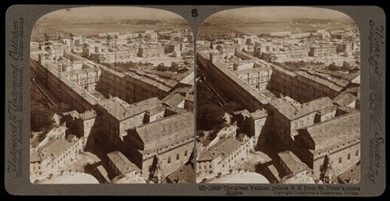 Vatican palace from St. Peter's dome, Stereographic views of Italy, Underwood and Underwood, Underwood, Bert, 1862-1943