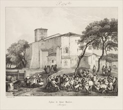 Eglise de Saint-Paulien, Voyages pittoresques et romantiques dans l'ancienne France, Dauzats, Adrien, 1804-1868, Engelmann, G.