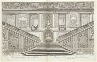Vue interieure du grand escalier de Versailles costé oposé a l'entrée, Grand escalier du Château de Versailles