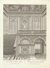 Vue du costé droit du grand escalier de Versailles, Grand escalier du Château de Versailles dit Escalier des ambassadeurs
