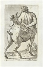 Centaurus amoris captiuus, Segmenta nobilium signorum e statuaru, Perrier, François, 1590?-1656?, Engraving, 1638, 3/4 rear view