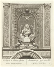 Le buste de Louis le Grand dans le grand escalier de Versailles éxécuté en marbre par Ant. Coyzevox, Grand escalier du Chateau