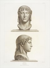 Head of Apollo, front and side views, Specimens of antient sculpture, Howard, Henry, 1769-1847, Knight, Richard Payne, 1750-1824