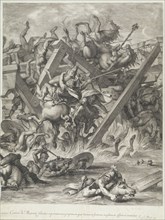 Battle at the Milvian Bridge: detail right side, Audran, Gérard, 1640-1703, after Le Brun, Charles, 1619-1690, Etching