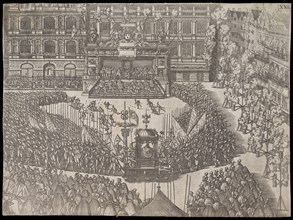 Festivities in honor of the entry into Antwerp of Francis, Duke of Anjou and Alençon, Italian theater prints, Plantin