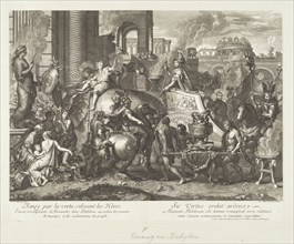 Triumphal entry into Babylon, Battles of Alexander, Le Brun, Charles, 1619-1690, Picart, Etienne, 1632-1721, Picault, Pierre