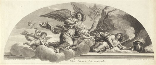 La Jalousie et la Discorde, Engravings of frescoes at Versailles and St. Cloud, Audran, Gandérard, 1640-1703, Audran, Jean, 1667