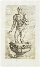 Seneca moriens ex lapide indice, Segmenta nobilium signorum e statuaru, Perrier, François, 1590?-1656?, Engraving, 1638, Statue