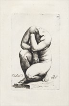 Crouching Aphrodite, Signorvm vetervm icones, Bisschop, Jan de, 1628-1671, Salviati, Francesco, 1510-1563, Etching, between 1731