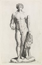 Statue of Hercules, Galleria givstiniana del marchese Vincenzo Givstiniani, Natalis, Michel, 1610-1668, Engraving, between 1631