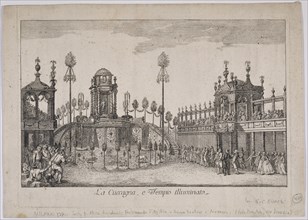 La cuccagna, e tempio illuminato, Collection of festival prints, Bianchi, Giulio Cesare, fl. 1760, Etching, ca. 1771