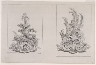 Plates C15 and C17 from the Livre de légumes inventées et dessinées par J. Me.r, Chedel, Pierre Quentin, 1705-1763, Huquier