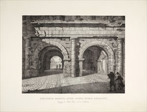 Die Porta Martis, auch Porta Nigra gennant, Ramboux, Johann Anton, 1790-1866, Lithography, 1824?, The print depicts Porta Martis