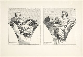 Four evangelists, Tiepolo, Giovanni Battista, 1696-1770, Tiepolo, Giovanni Domenico, 1726?-1804, Etching, ca. 1743, Opus
