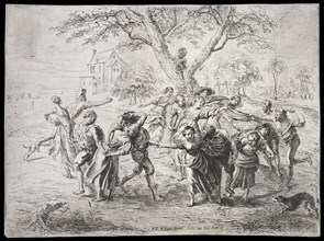 Dance of the Italian peasants, Heil, Leo van, b. 1605, Rubens, Peter Paul, Sir, 1577-1640, Etching, ca. 1640
