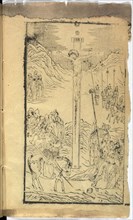 Crucifixion, Song nian zhu gui cheng, Ferreira, Gaspar, 1571-1649, Woodcut, between 1619 and 1623, Folio from a block book