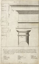 Capital and architrave, Regola delli cinqve ordini d' architettvra, Vignola, 1507-1573, Engraving, between 1602 and 1622