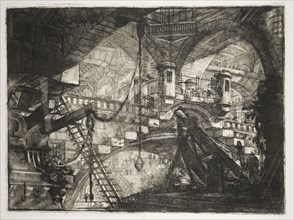 The arch with a shell ornament, Carceri d'invenzione, Piranesi, Giovanni Battista, 1720-1778, Etching, engraving, scratching
