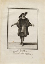 Le Docteur, Italian theater prints, Engraving, between 1560 and 1954, Print numbered 75 at top of sheet
