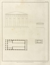 Plan and elevation restored of the Temple of Jupiter, The Antiquities of Magna Graecia, Lowry, Wilson, 1762-1824, Watts, Richard