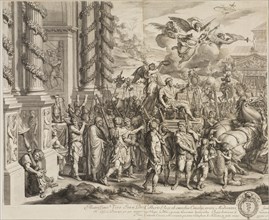 Triumph of Constantine: detail left side, Audran, Gérard, 1640-1703, Le Brun, Charles, 1619-1690, Etching, engraving