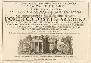 Frontispiece, volume 10, Delle magnificenze di Roma antica e moderna, Vasi, Giuseppe, 1710-1782, Engraving, between 1747