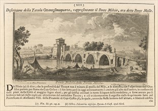 Ponte Milvio, detto Ponte Molle, Delle magnificenze di Roma antica e moderna, Vasi, Giuseppe, 1710-1782, Engraving, 1747-1761