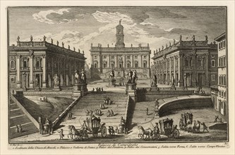 Palazzi di Campidoglio, Delle magnificenze di Roma antica e moderna, Vasi, Giuseppe, 1710-1782, Engraving, 1747-1761, plate 80
