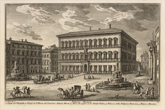 Palazzo Fernese, Delle magnificenze di Roma antica e moderna, Vasi, Giuseppe, 1710-1782, Engraving, 1747-1761, plate 73, volume