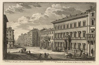 Palazzo Colonna di Sciarra, Delle magnificenze di Roma antica e moderna, Vasi, Giuseppe, 1710-1782, Engraving, 1747-1761, plate