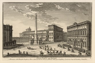 Palazzo Pontificio sul Quirinale, Delle magnificenze di Roma antica e moderna, Vasi, Giuseppe, 1710-1782, Engraving, 1747-1761