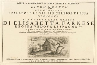 Frontispiece, volume 4, Delle magnificenze di Roma antica e moderna, Vasi, Giuseppe, 1710-1782, Engraving, 1747-1761