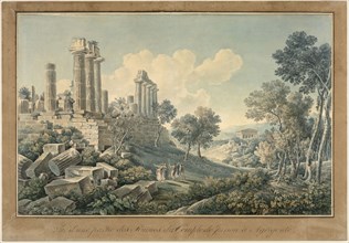 Vue d'une partie des ruines du temple de Junon à Agrigente, Bence, Jacques Martin Sylvestre, b. 1770?, Cassas, Louis François