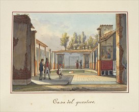 Casa del questore, Pompei, Unknown, Watercolor, ca. 1840?, House VI 9, 6