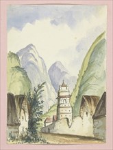 Village of Matucana, Lima costumes, ca. 1853, Fierro, Pancho, 1803-1879, Smith, Archibald, M.D., Watercolor on paper, ca. 1853