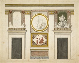 Unexecuted elevation for the Stanza Egizia, Antonio Asprucci architectural drawings for the Villa Borghese, ca. 1770-ca. 1793