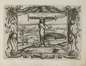 T: Teseo uince il minotauro et inganna Arianna Alphabeto, Paulini, I., fl. 1570, Engraving, ca. 1570 or later