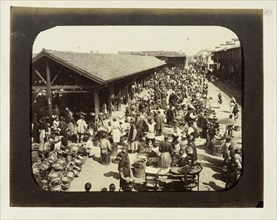 Market scene, Shanghai, China Saunders, William, fl. ca. 1862-1888, Albumen, ca. 1870