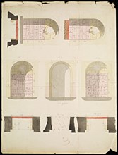 Designs for renovations at Versailles, Ouachee, Ink and watercolor, 1842-1843